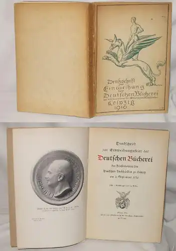 Manuscrit commémoratif de l'inauguration de la bibliothèque allemande de L'association des libraires allemands à Leipzig le 2 septembre