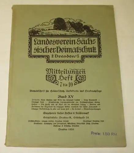 Mitteilungen Heft 7 bis 10 - Landesverein Sächsischer Heimatschutz Dresden