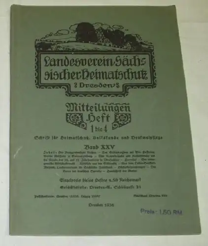 Landesverein Sächsischer Landsatzütte Dresde / Volume XXV / Communications Bulletins 1 à 4