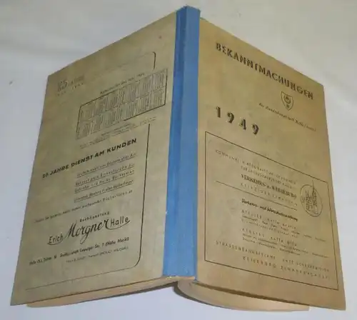 Bekanntmachungen der Landeshauptstadt Halle Jahrgang 1949