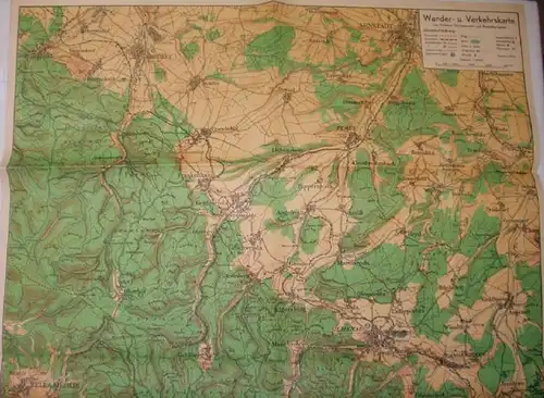 Carte routière et randonnée du Mittel Thuringerwald- und Rennsteig