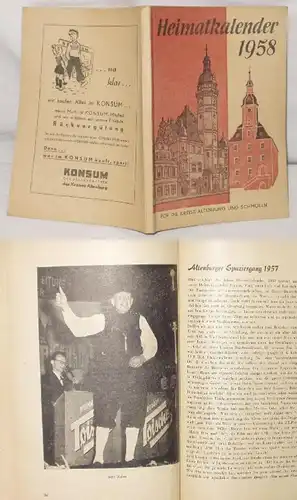 Calendrier d'origine 1958 pour les districts d ' Altenburg et Schmölln