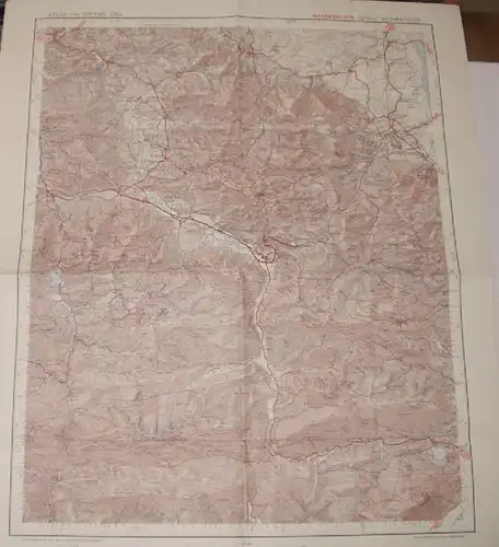 Atlas von Bayern 1914 Wanderkarte 92 West. Wendelstein