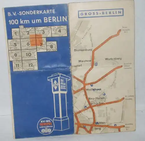 Carte spéciale B.V. 100 km autour de Berlin