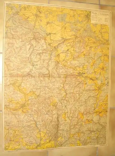 Carte de la région moyenne de Thuringe et de Rennssteig