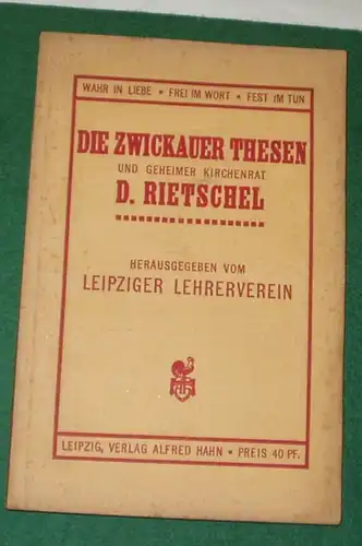 Les thèses et marches de l'Église. Conseil D. Rietschel