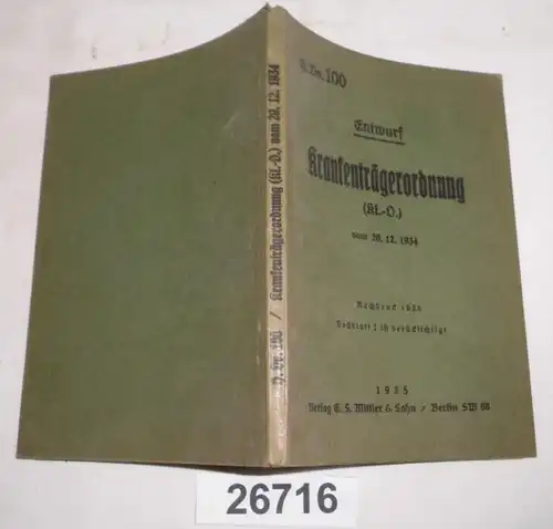 Loi du 20.12.1934 sur les allocations de maladie - projet (reproduction 1938)