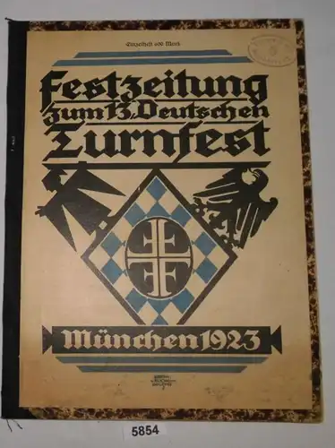 Journal de la fête du 13ème anniversaire de l'Allemagne de Munich 1923 1er au 6ème cahier