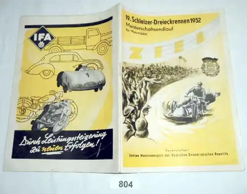 19. Schlizer Triangle course de course finale pour motos 1952