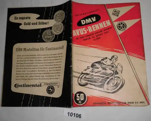 Internationales AVUS Rennen - Dr. Curt Lindner Gedenk Rennen Berlin 16. August 1953