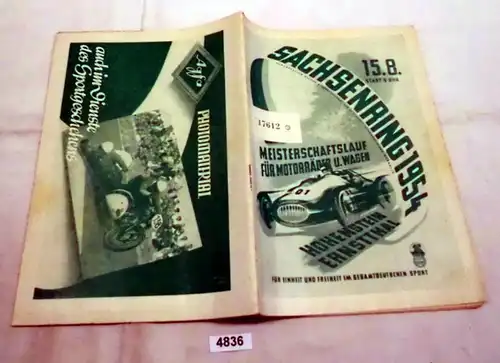 Programmheft Sachsenringrennen 1954