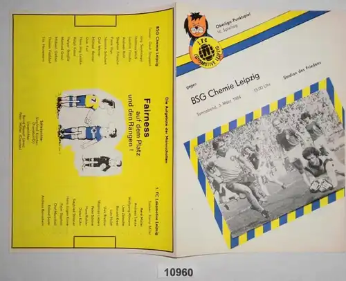 Programme de football 1. FC Lok Leipzig - BSG Chemie Leipzig, 03 mars 1984