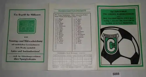 Dossier du programme: Liga-Staffel B 1986/1987 TSG Chemie Markkleeberg contre BSG Sachsenring Zwickau, Dimanche 7 septembre 1986 Sp