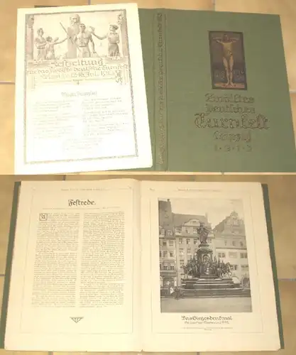 Festzeitung für das zwölfte deutsche Turnfest Leipzig v. 12.-16. Juli 1913 - Nr. 4 + Origianl-Einband zum Binden aller H