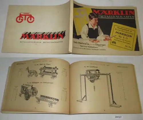 Märklin Boîte de construction métallique - Guide des boîtes de fabrication métallique Merkline Nr. 1-3- No. 71a