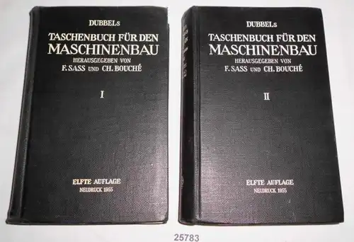 Le livre de poche de Dubbel pour la construction mécanique en deux volumes