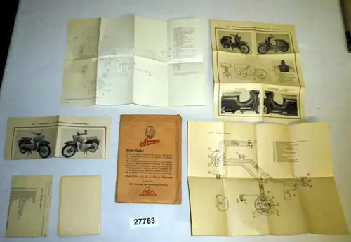 Originalumschlag Simson mit wichtigen Unterlagen und Hinweisen für Kleinroller und Kleinkraftrad