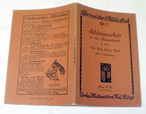 Schlosserarbeit für den Hausgebrauch 1.Teil, Lehrmeister Bibliothek Nr.1