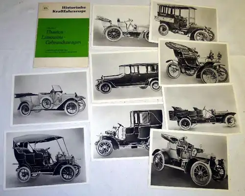 Historische Kraftfahrzeuge, Folge 2 Phaeton-Limousine-Gebrauchswagen, 9 Bilder, Sammelbildserien des Verlages Bild und H