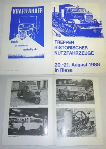 Dossier du programme: Rencontres de véhicules utilitaires historiques 20-21 août 1988 à Riesa