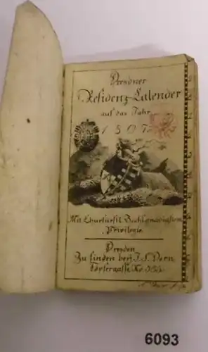 Dresdner Residenz-Kalender auf das Jahr 1807