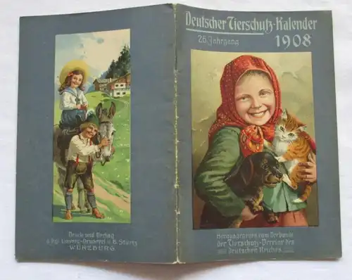 Calendrier allemand de protection des animaux 1908 - 26e année