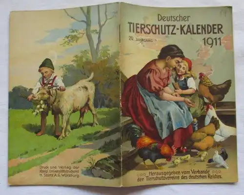 Calendrier allemand de protection des animaux 1911 - 29e année