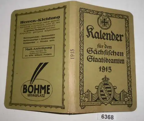 Kalender für den Sächsischen Staatsbeamten auf das Jahr 1915