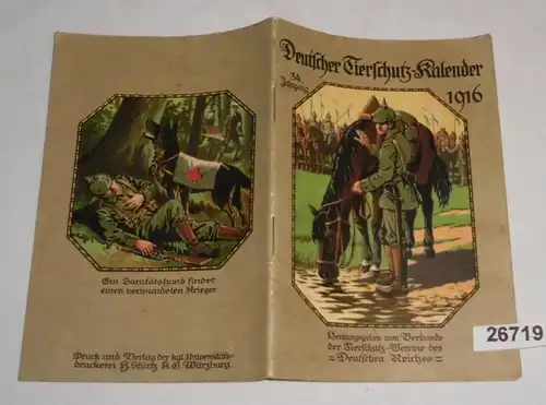Calendrier allemand de protection des animaux 1916 (34e année)