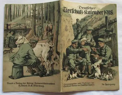 Calendrier allemand de protection des animaux 1918 - 36e année