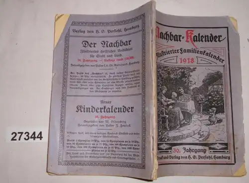 Nachbar-Kalender - illustrierter Familienkalender für das Jahr 1918 (30. Jahrgang)