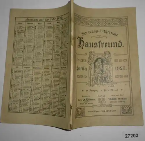 Der evang.-lutherische Hausfreund Kalender 1920, 36. Jahrgang