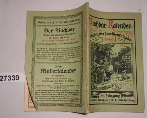 Calendrier des voisins - calendrier familial illustré pour l'année 1920 (32e année)