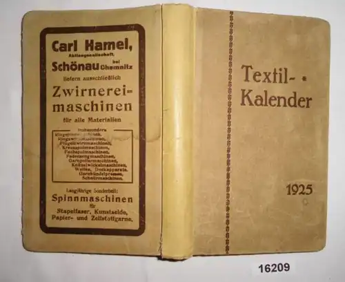 Calendrier des textiles 1925. ..