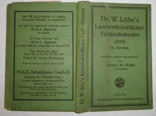 Le calendrier agricole du Dr William Löbe en 1926 (68e année)
