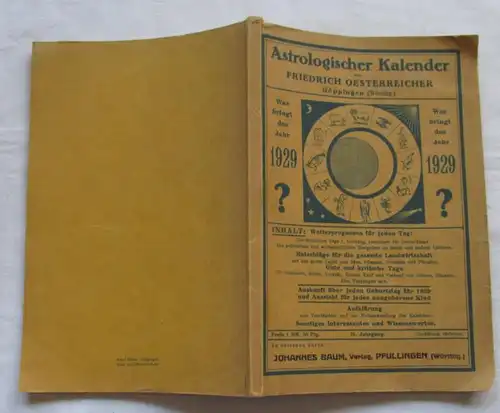 Astrologischer Kalender - Was bringt das Jahr 1929?