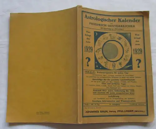 Calendrier astrologique - Qu'est - ce que l'année 1929?