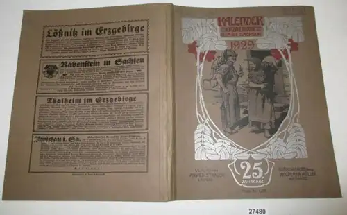 Calendrier 1929 pour les monts Métallifères, le reste de la Saxe et le Sudète - 25ème année