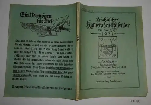 Calendrier des camarades de Saxons pour l'année 1931 - Annuaire de la Fédération militaire-union (E.V.)