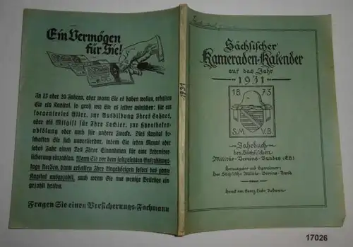 Sächsischer Kameraden-Kalender auf das Jahr 1931 - Jahrbuch des Sächsischen Militär-Vereins-Bundes (E.V.)
