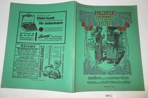 Calendrier 1931 pour les monts Métallifères, le reste de la Saxe et le Sudèteland - 27e année