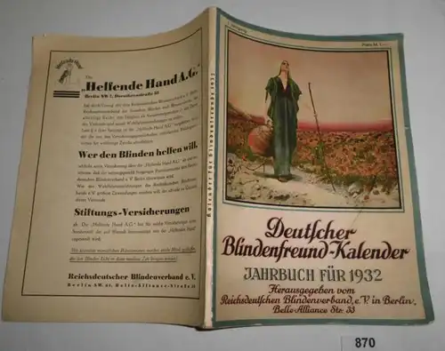 Calendrier des aveugles allemands / Annuaire pour 1932