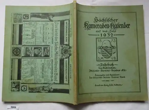 Calendrier des camarades de Saxons pour l'année 1932 - Annuaire de la Fédération militaire-union (E.V.)