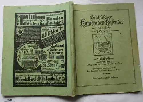 Sächsischer Kameraden-Kalender auf das Jahr 1934 - Jahrbuch des Sächsischen Militär-Vereins-Bundes (E.V.)