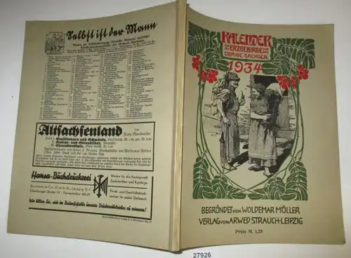 Calendrier 1934 pour les monts Métallifères, le reste de la Saxe et le Sudèteland - 30e année