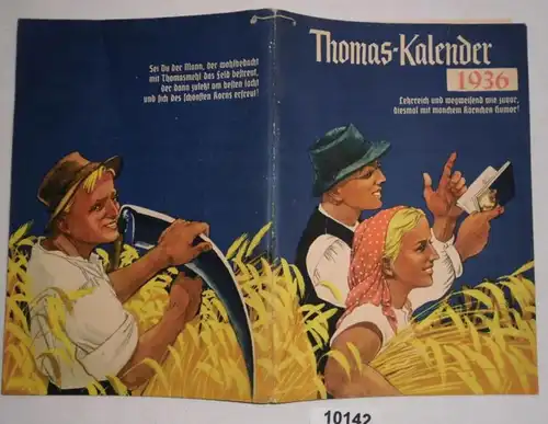 Le calendrier Thomas pour l'année 1936 - Le précieux label de publicité ThomasMaude qui vous permet de profiter de votre plie