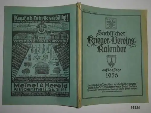 Sächsischer Krieger-Vereins-Kalender auf das Jahr 1936