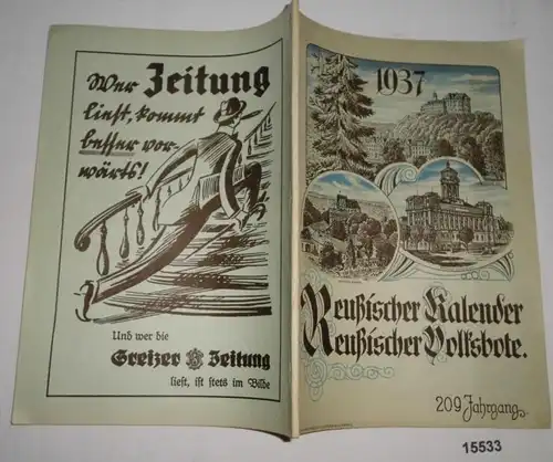 Reußischer Kalender und Reußischer Volksbote 209. Jahrgang 1937
