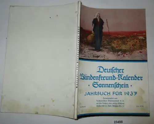 Calendrier allemand des aveugles "Sonnenschein" Annuaire pour 1937