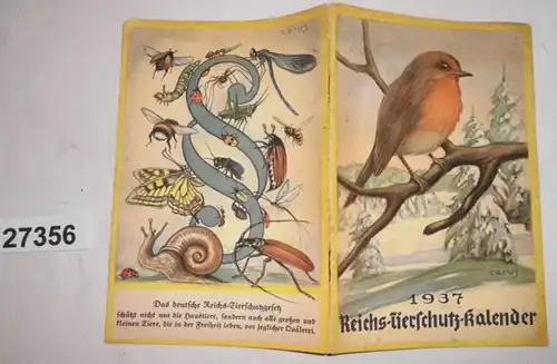 Calendrier de la protection des animaux de Richs 1937 (édition A pour le niveau inférieur et intermédiaire)